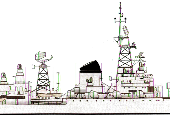 Крейсер RN Giuseppe Garibaldi 1966 [Light Cruiser] - чертежи, габариты, рисунки